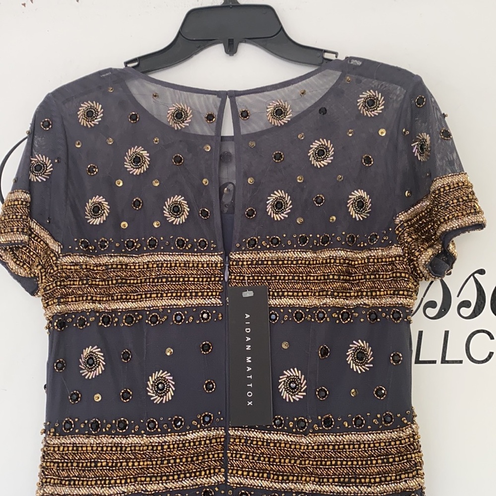 Aidan Mattox short sleeves sequins cocktail dress - Picture 11 of 12